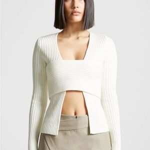 Manière de Voir 3-In-1 Knit Overlay Bandeau Cardigan (XS)